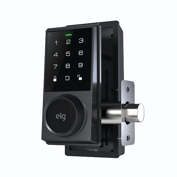 Fechadura Digital Smart Lock, Senha Numérica Touchscreen, IP54, Até 50 Usuários, Preto, SCFD100PR, ELG