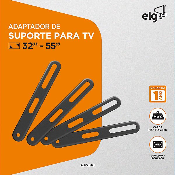Adaptador VESA ELG ADP2040 200x200 para 400x400mm – TVs de 32” a 55” - Preto