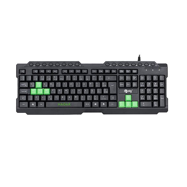 Teclado Gamer Hadar em Membrana, 107 Teclas ABNT2, Anti-Ghosting, Teclas Multimídia, Pincel de Limpeza, Preto, TGHD, ELG