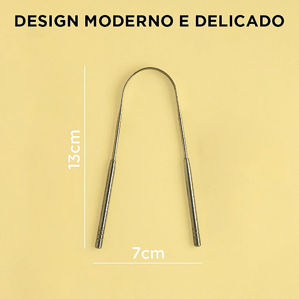 Raspador de Língua Inox Antibacteriano, Higiene Bucal, Hálito Fresco, Limpeza Profunda, Elimina Mau Hálito