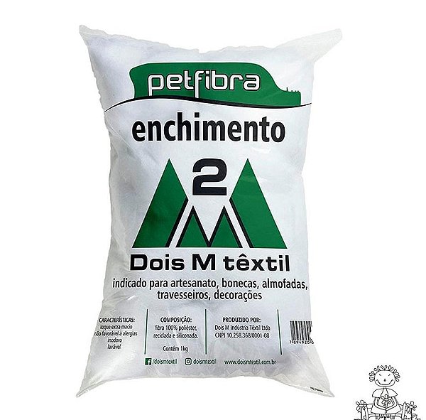 Enchimento Fibra Siliconada Oca Sintética 2m 1kg - Pet