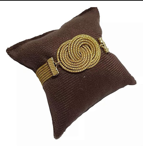 Pulseira Redonda Hipoalergênica Capim Dourado Biojóia