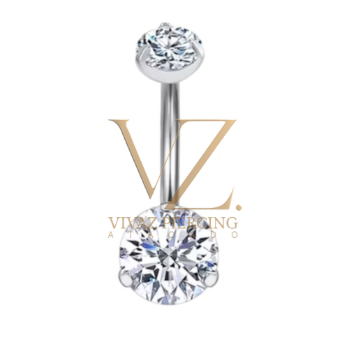 Umbigo Ponto de luz redondo Titânio 1.6x10