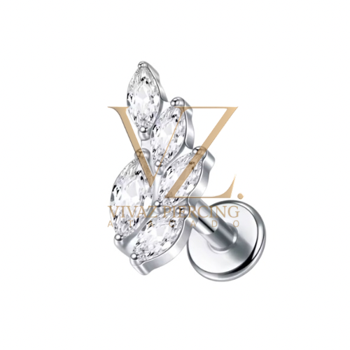 Piercing Titânio Labret Ramo 1.2x8