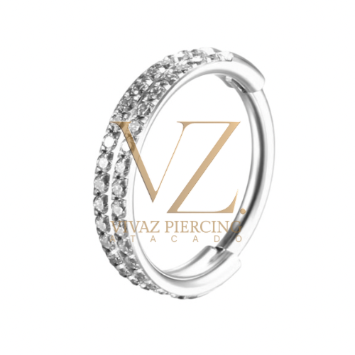 Piercing Argola Titânio segmento duplo 1.2x8