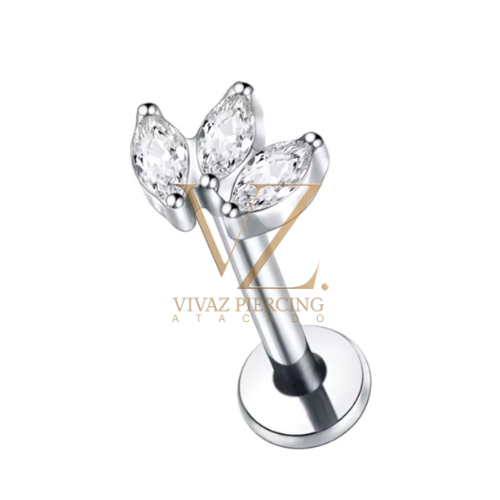 Piercing Titânio Labret Navete 1.2x8