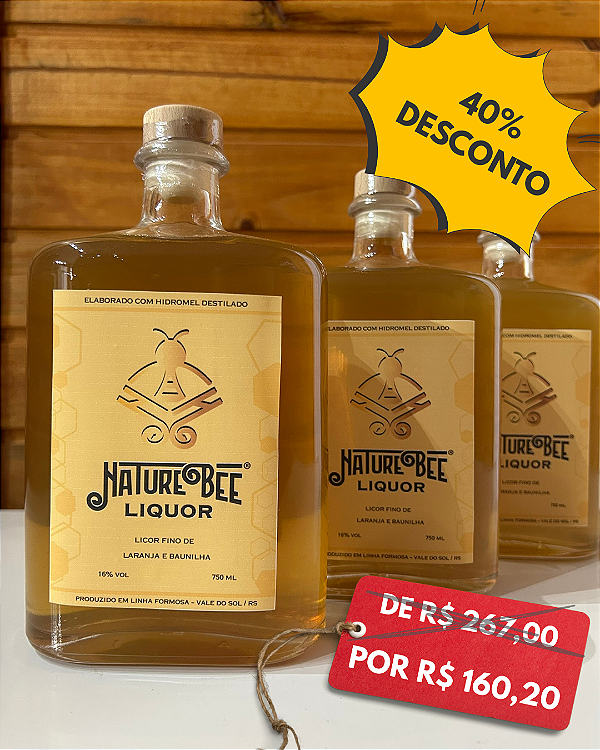 Kit 03 Licores Nature Bee Liquor 750ml