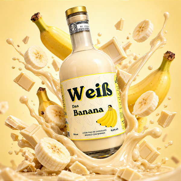 Weiß Banana 750ml - Licor Chocolate Branco c/ Banana