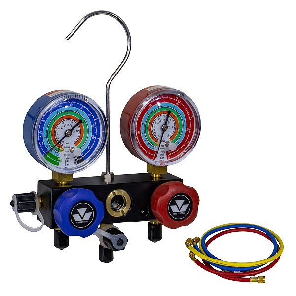 Manometrô Analógico 2 Vias R134a R22 R12 R404a + Mangueira 0,90m - Mastercool 93636-MR