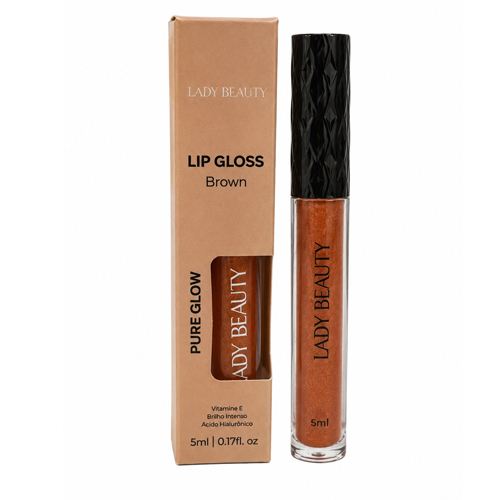 Lip Gloss Brown Pure Glow 5 ml Lady Beauty