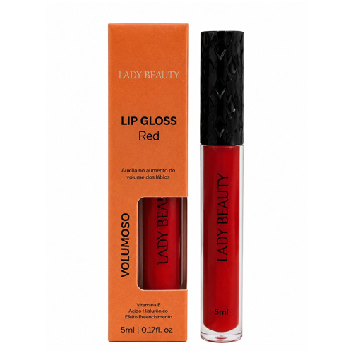 Lip Gloss Red Volumoso 5 ml Lady Beauty