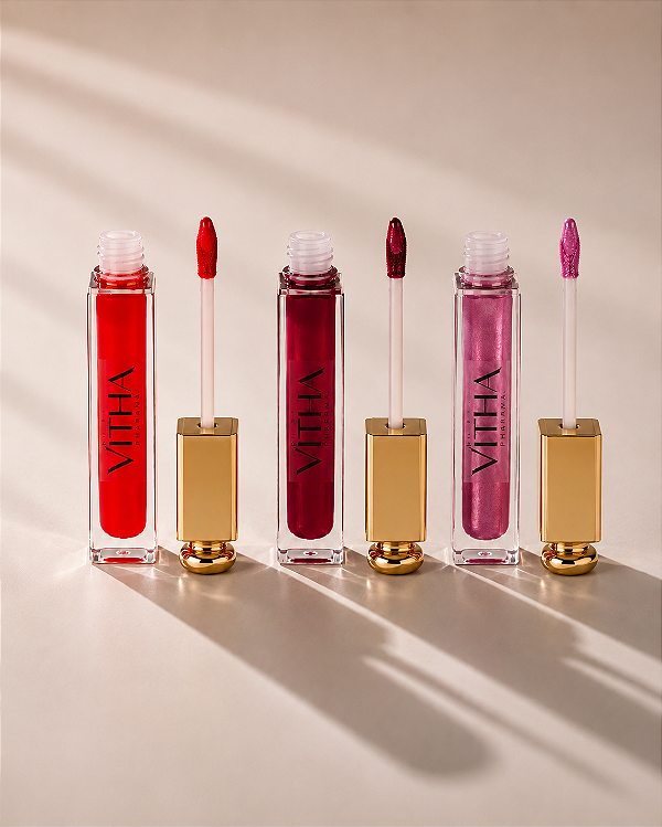 Gloss Labial 7ml com Vit E + Vit C + Ac. Hialurônico + Colágeno + Elastina