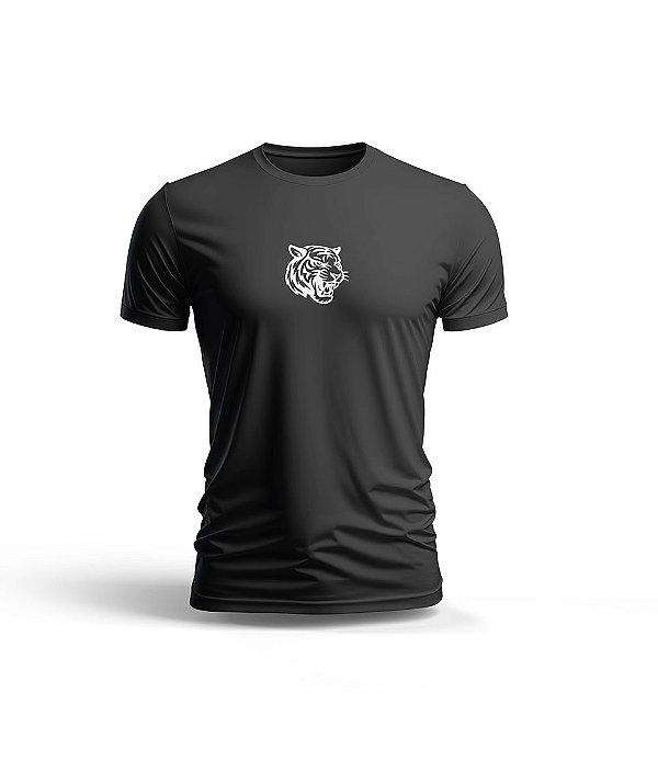 Camiseta Dryfit Masculina Preta Alta Performance Treino, Corrida e Conforto - Tiger Club