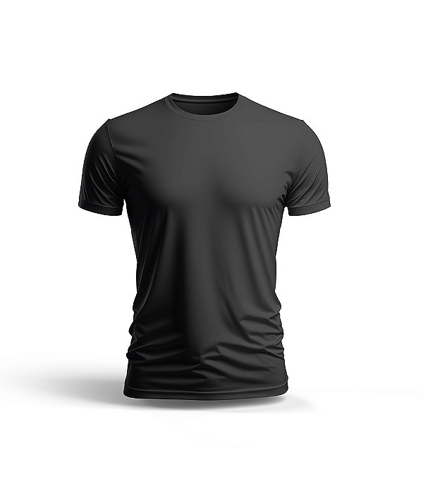 Camiseta Dryfit Masculina Lisa Preta Alta Performance: Treino, Corrida e Conforto