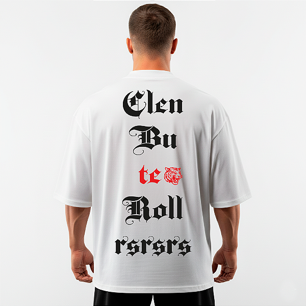 Camiseta Oversized Masculina CLEN-BU-TE-R@L-RS Algodão Premium Gym