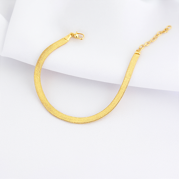 PULSEIRA DUPLA FITA 5MM EM OURO 18K