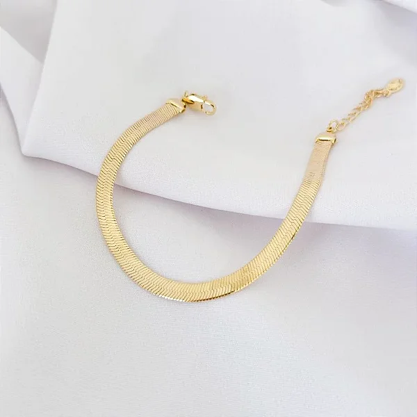 PULSEIRA DUPLA FITA 5MM EM OURO 18K