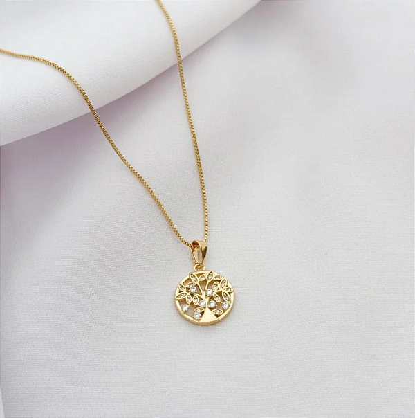 COLAR ARVORE DA VIDA EM OURO 18KEM OURO 18K