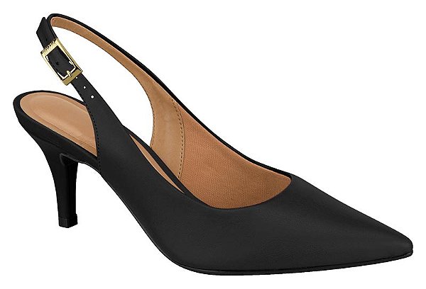 Scarpin Vizzano Salto Fino Com Fivela Preto