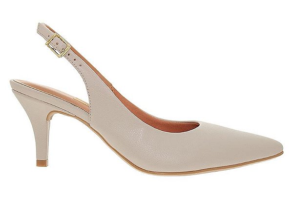 Scarpin Vizzano Salto Fino Com Fivela Cinza