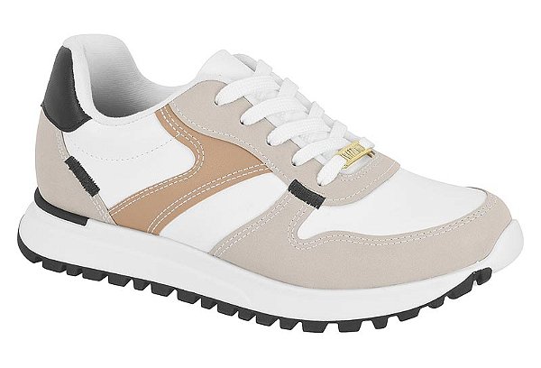 Tenis Vizzano Casual Com Recortes Com Cadarço Antiderrapante Branco/Cinza