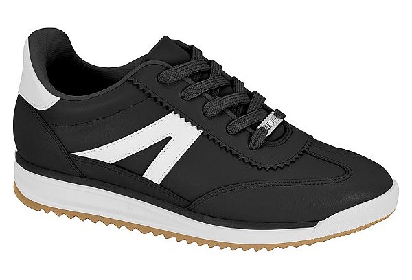 Tenis Jogging Vizzano Com Cadarço Detalhe Recortes Solado Antiderrapante Preto Branco