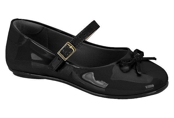 Sapatilha Infantil Molekinha Com Laço Verniz Preto