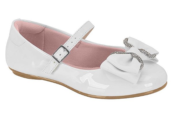 Sapatilha Infantil Boneca Molekinha Com Laço Branco