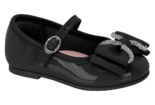 Sapatilha Bebê Molekinha Com Laço Preto