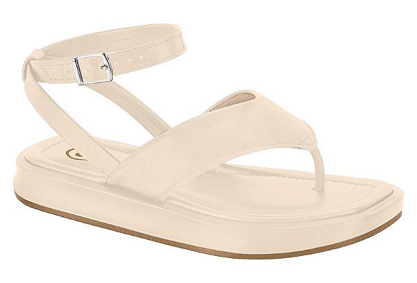 Sandalia Infantil Molekinha Flat Tira Amarração Com Fivela  Creme