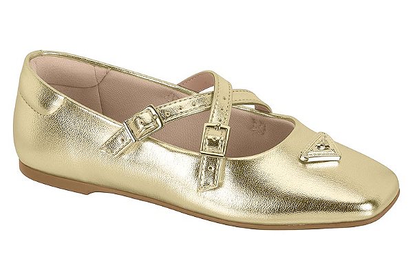 Sapatilha Infantil Molekinha Boneca Com Fivela Dourado