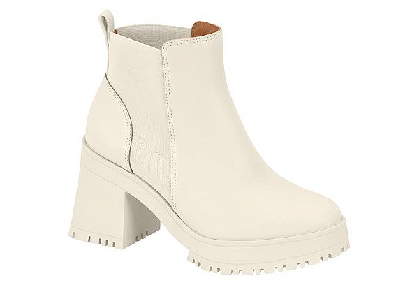 Bota Vizzano Coturno Calce Facil Salto Medio Branco Off