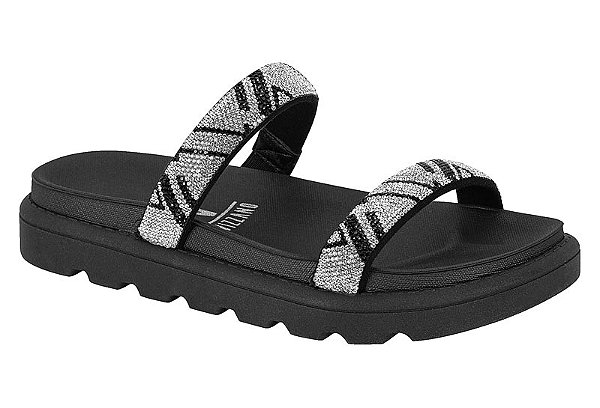 Papete Vizzano 2 Tiras Strass Calce Facil Strass Preto Stras