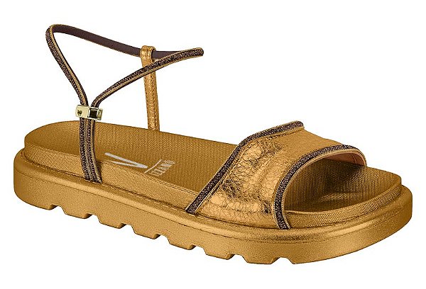 Papete Vizzano Metalizada Com Strass Tira Calce Facil Bronze