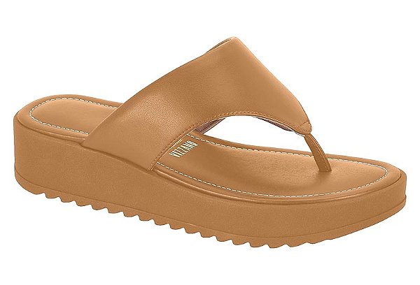 Tamanco Vizzano Calce Facil Flat Correia Lisa Tratorada Camel