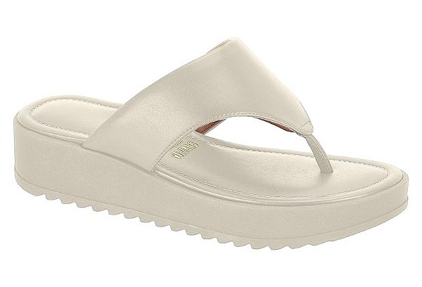 Tamanco Vizzano Calce Facil Flat Correia Lisa Tratorada Branco Off