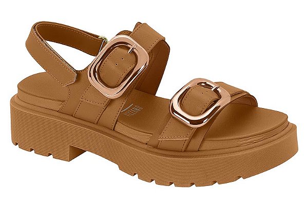 Papete Vizzano Sandalia Tratorada Tira Com Fivela Velcro Camel