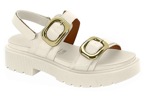 Papete Vizzano Sandalia Tratorada Tira Com Fivela Velcro Branco Off