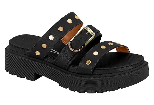 Papete Vizzano Calce Facil Tira Com Tachas Tratorada Fivela Preto