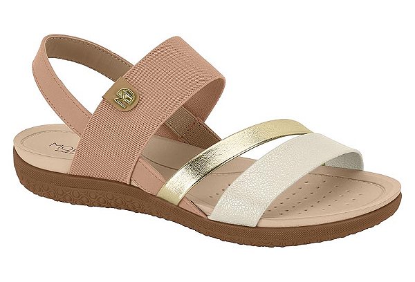 Sandalia Modare Ultra Conforto Tiras Metalizada Calce Facil Nude