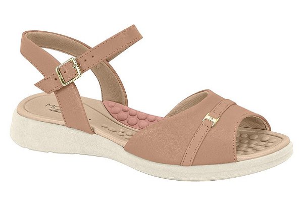 Sandalia Modare Ultra Conforto Tira Com Fivela  Nude