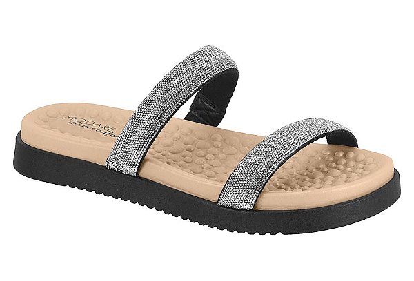 Papete Modare 2 Tiras Com Strass Ultra Conforto Preto