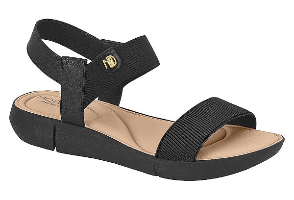 Papete Modare Sandalia Conforto Com Tiras Calce Facil Preto