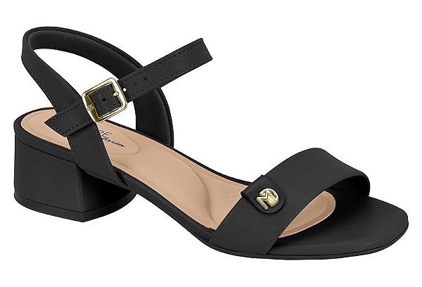 Sandalia Modare Conforto Salto Bloco Tira Com Fivela Preto