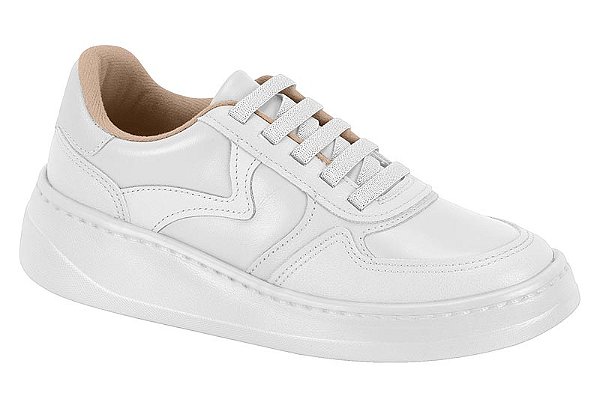 Tenis Modare Casual Cadarço Elastico Calce Facil Com Recortes Branco