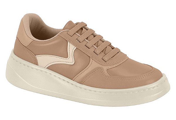 Tenis Modare Casual Cadarço Elastico Calce Facil Com Recortes Nude
