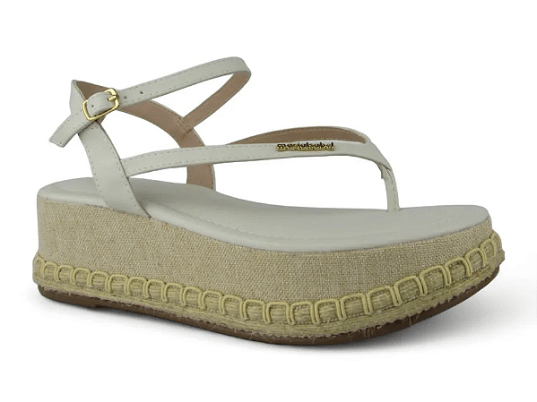 Sandalia Salto Anabella Maria Isabel Tira Com Fivela Off White