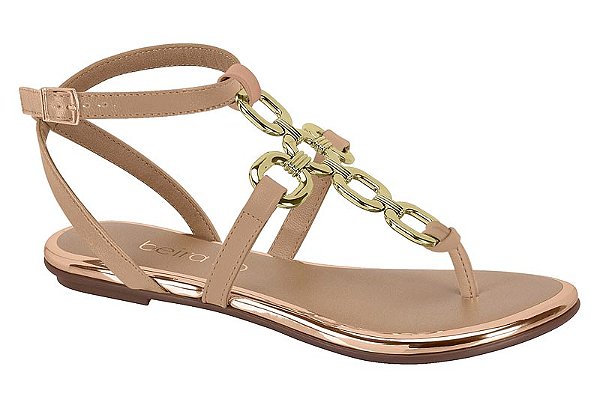 Rasteira Beira Rio Com Corrente Nude