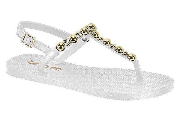 Chinelo Beira Rio Com Fivela  Branco