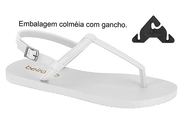 Chinelo Beira Rio Com Fivela Branco